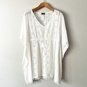 Tommy Bahama White Eyelet Lace Tie Waist Swim Coverup women’s size large/XL